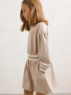 Reiss Neutral Giovanna 13-14 yrs Stripe-Trim Sweatshirt Dress Online