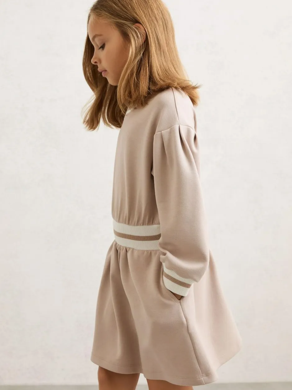 Reiss Neutral Giovanna 13-14 yrs Stripe-Trim Sweatshirt Dress Online