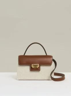 Reiss Neutral Kinsley Girls Linen Canvas Top Handle Bag Online