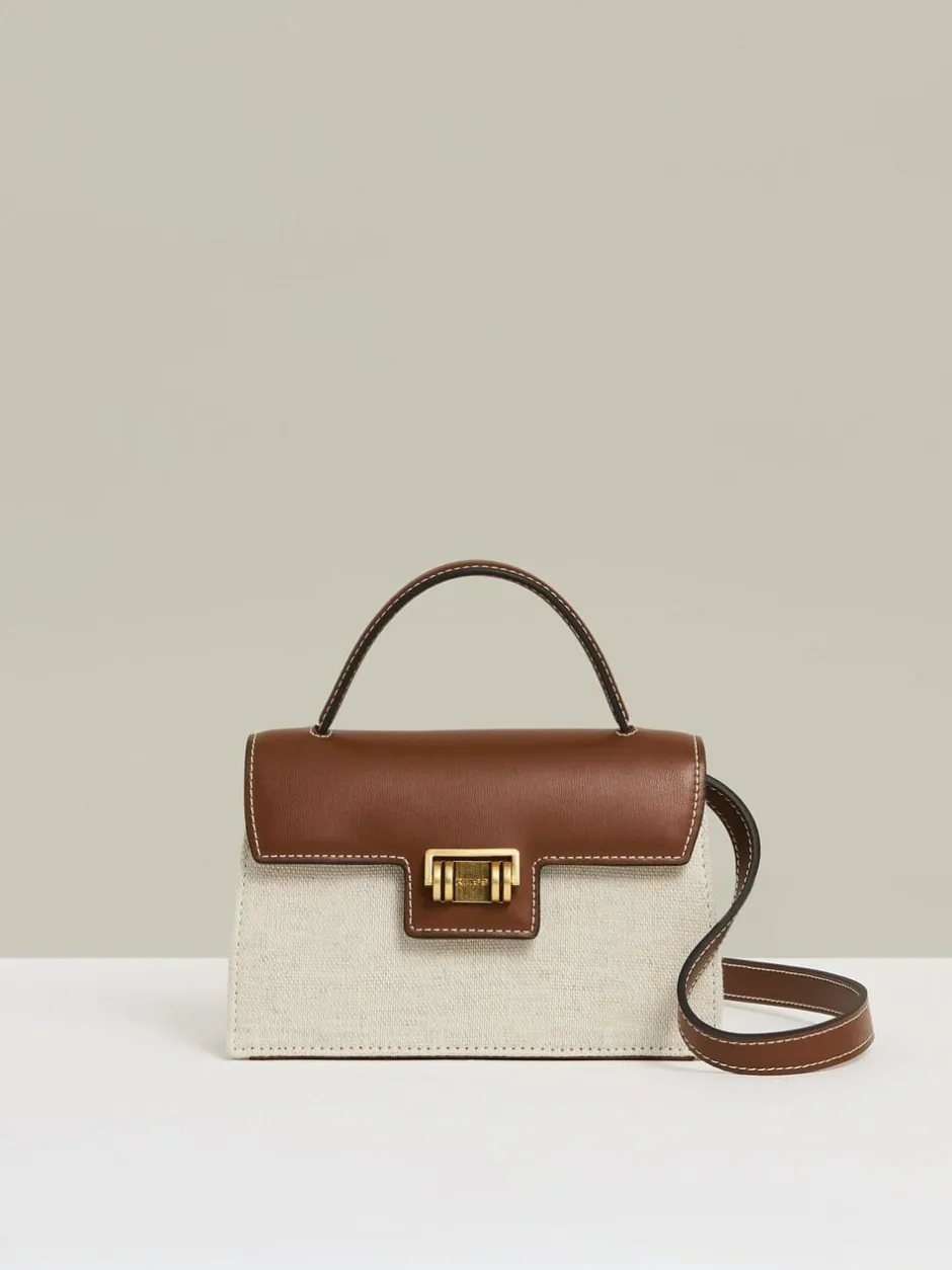 Reiss Neutral Kinsley Girls Linen Canvas Top Handle Bag Online