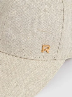 Reiss Neutral Lilly Linen Logo Baseball Cap Outlet