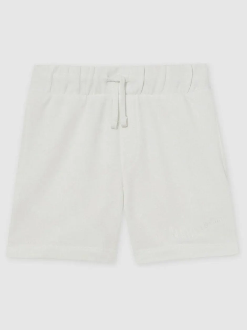 Reiss Perry 3-9 yrs Cotton Brand-Embroidered Shorts Off White Best