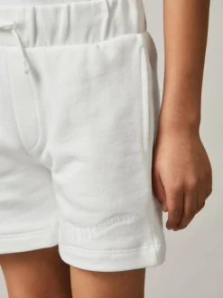Reiss Perry 3-9 yrs Cotton Brand-Embroidered Shorts Off White Best