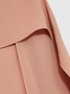 Reiss Farley Wide-Leg Cape Jumpsuit Pink