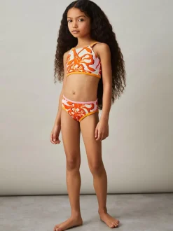 Reiss Pink Print Phoebe 9-13 yrs Floral-Print Bikini Top Hot