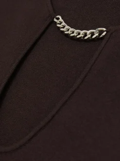 Reiss Tilly Chain-Detail Keyhole Knit Top Plum Hot