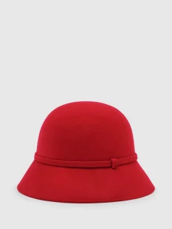 Reiss Felicity Felted-Wool Bucket Hat Red Hot
