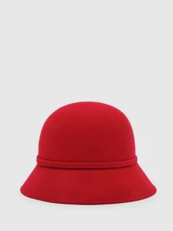 Reiss Felicity Felted-Wool Bucket Hat Red Hot