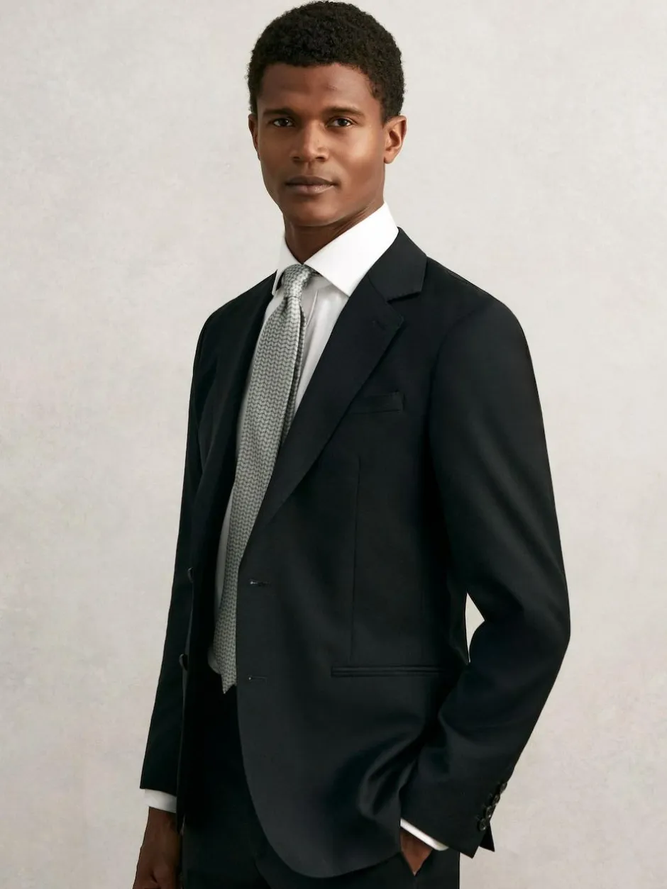 Reiss Bernardo Silk Geometric-Chain Print Tie Sage Sale