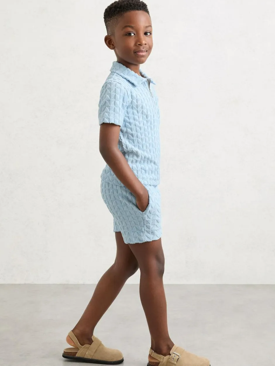 Reiss Soft Blue Piro 3-9 yrs Textured Towelling Shorts Clearance