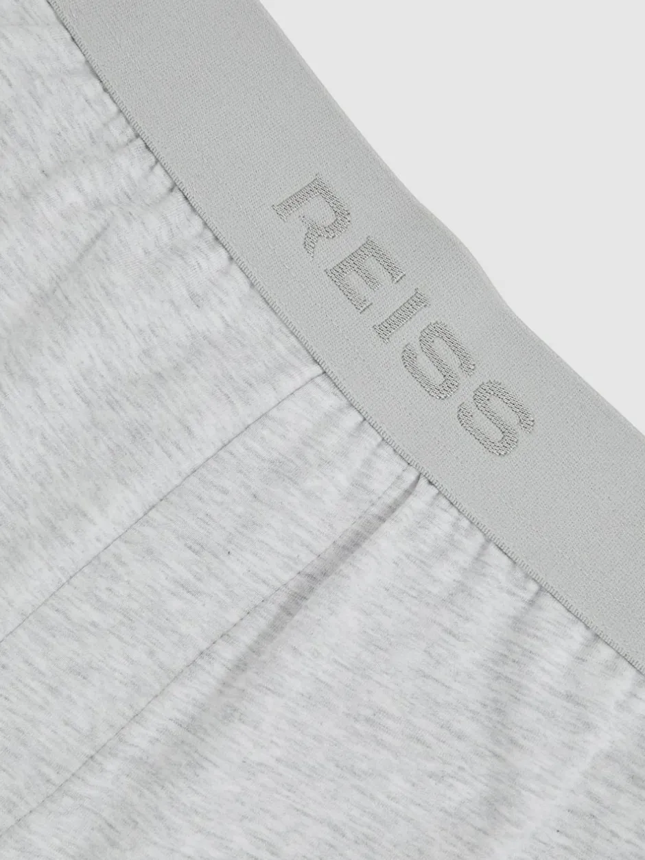 Reiss Fleet Cotton Jersey Logo-Waistband Shorts with Stretch Soft Grey Discount