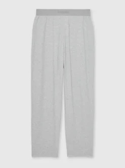 Reiss Hugo Cotton Jersey Logo-Waistband Joggers with Stretch Soft Grey Hot