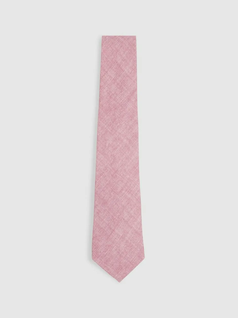 Reiss Azzurro Melange Silk Tie Soft Pink Melange Best