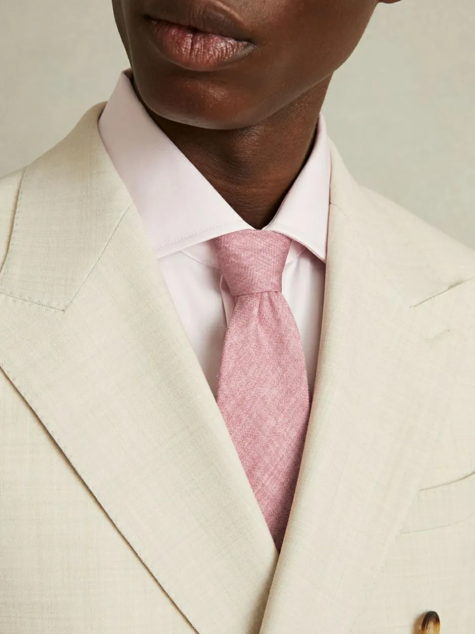Reiss Azzurro Melange Silk Tie Soft Pink Melange Best