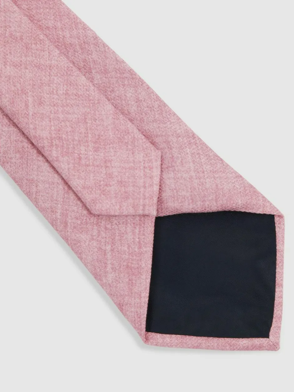 Reiss Azzurro Melange Silk Tie Soft Pink Melange Best
