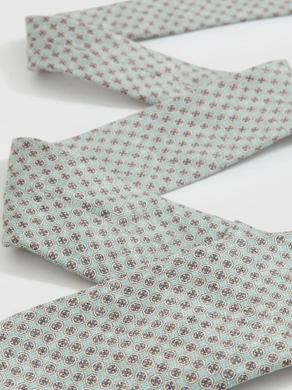 Reiss Santo Silk Medallion-Print Tie Soft Sage Best