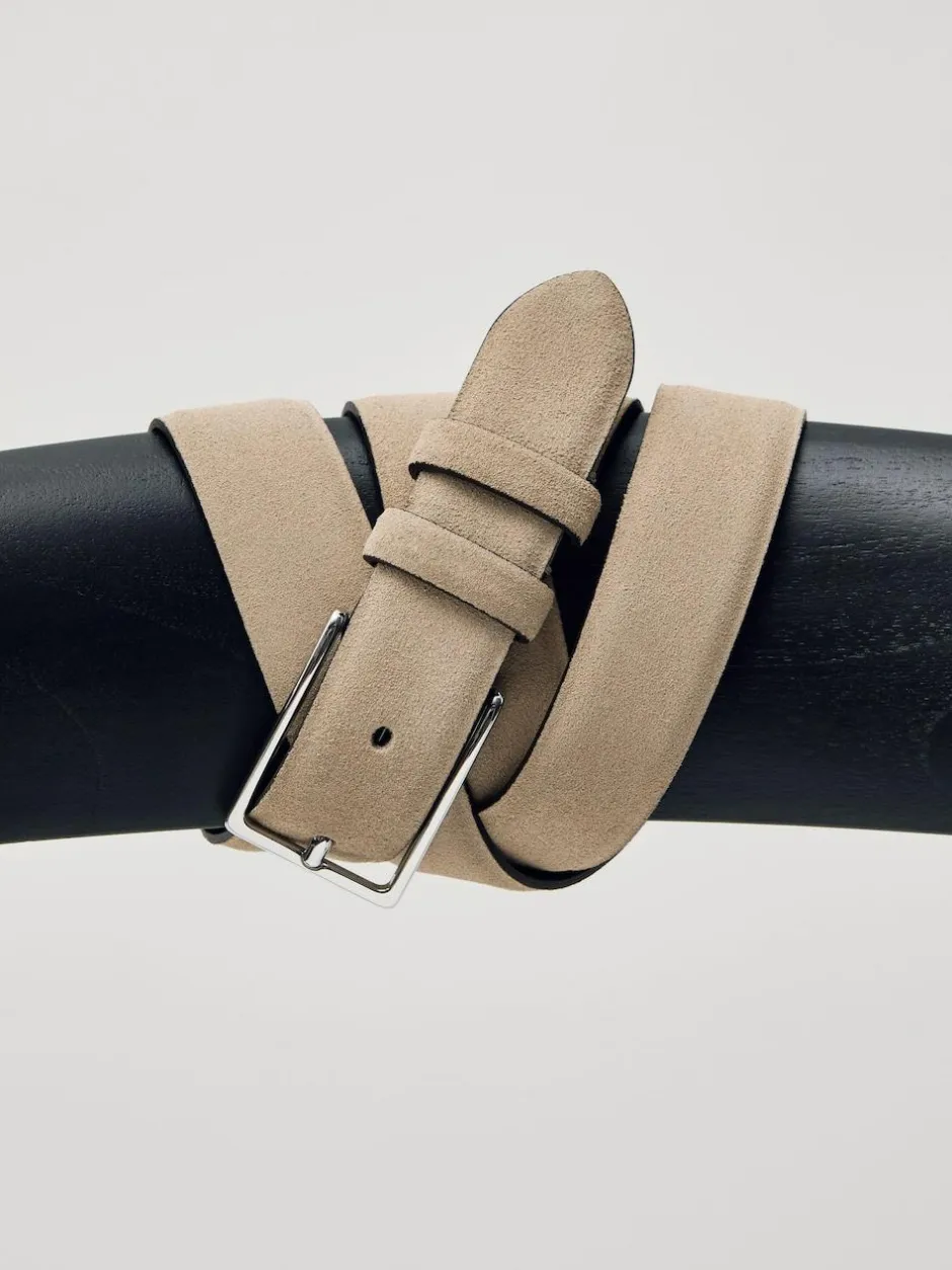Reiss Dante Suede Belt Stone Hot