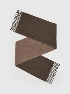 Reiss Taupe Picton Wool and Cashmere Scarf Clearance