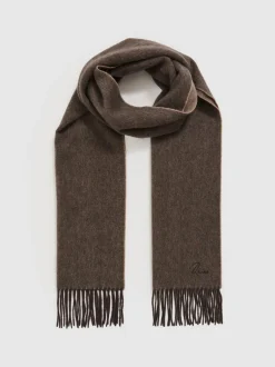 Reiss Taupe Picton Wool and Cashmere Scarf Clearance