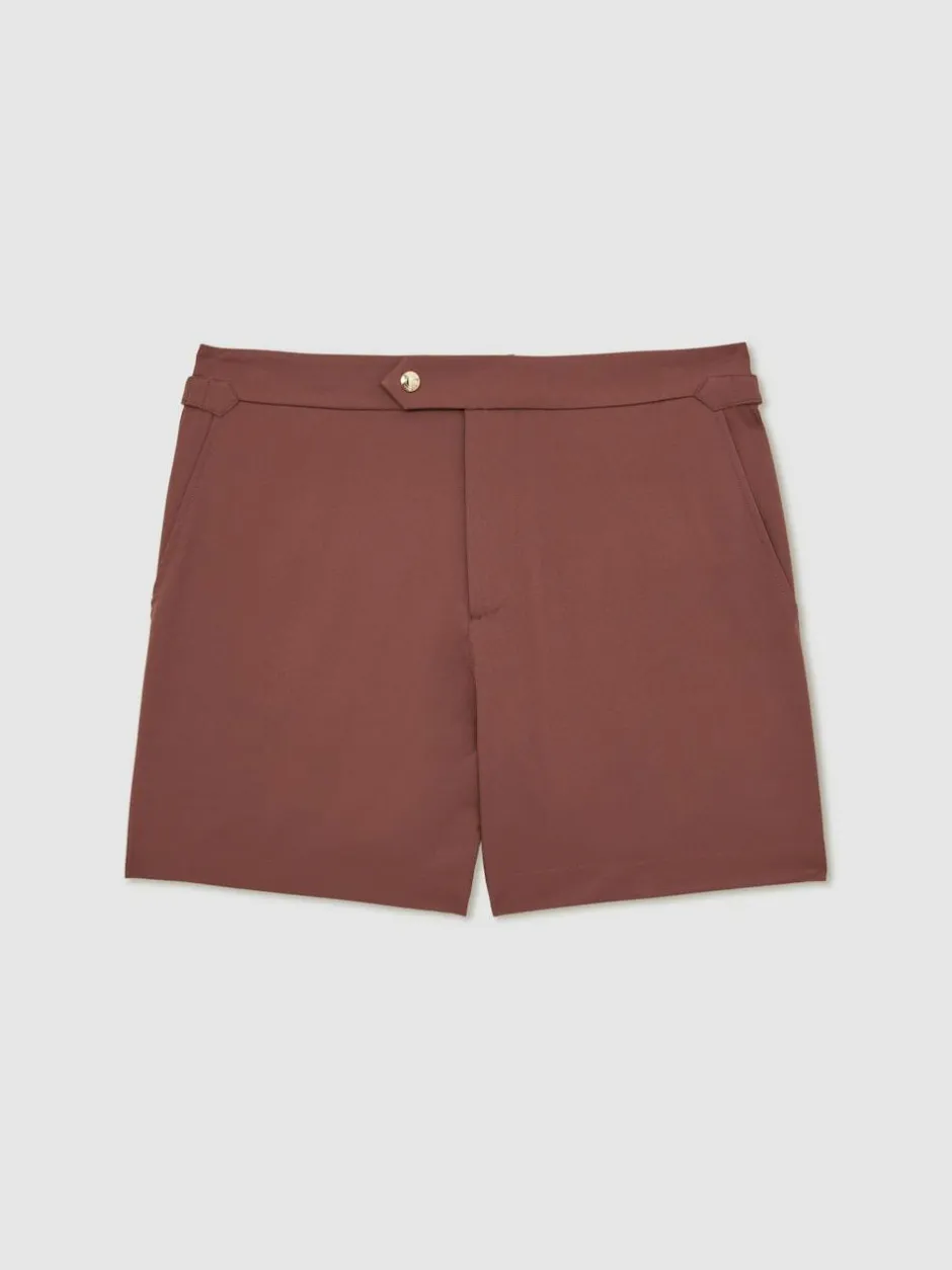 Reiss Terracotta Brown Sun Side-Adjuster Swim Shorts Sale