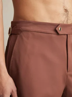 Reiss Terracotta Brown Sun Side-Adjuster Swim Shorts Sale