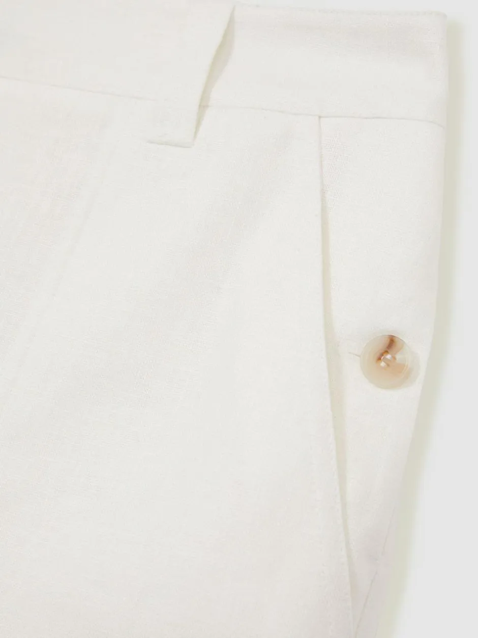 Reiss Ashby Linen Shorts White Hot