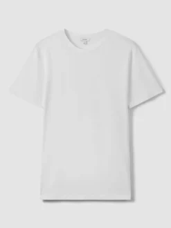 Reiss White Bless Cotton Crew Neck T-Shirt Sale