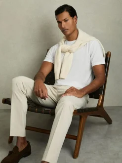 Reiss White Bless Cotton Crew Neck T-Shirt Sale