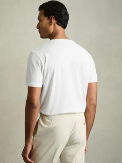 Reiss White Bless Cotton Crew Neck T-Shirt Sale
