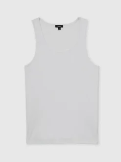 Reiss Jaden Stretch-Cotton Ribbed Vest White Sale