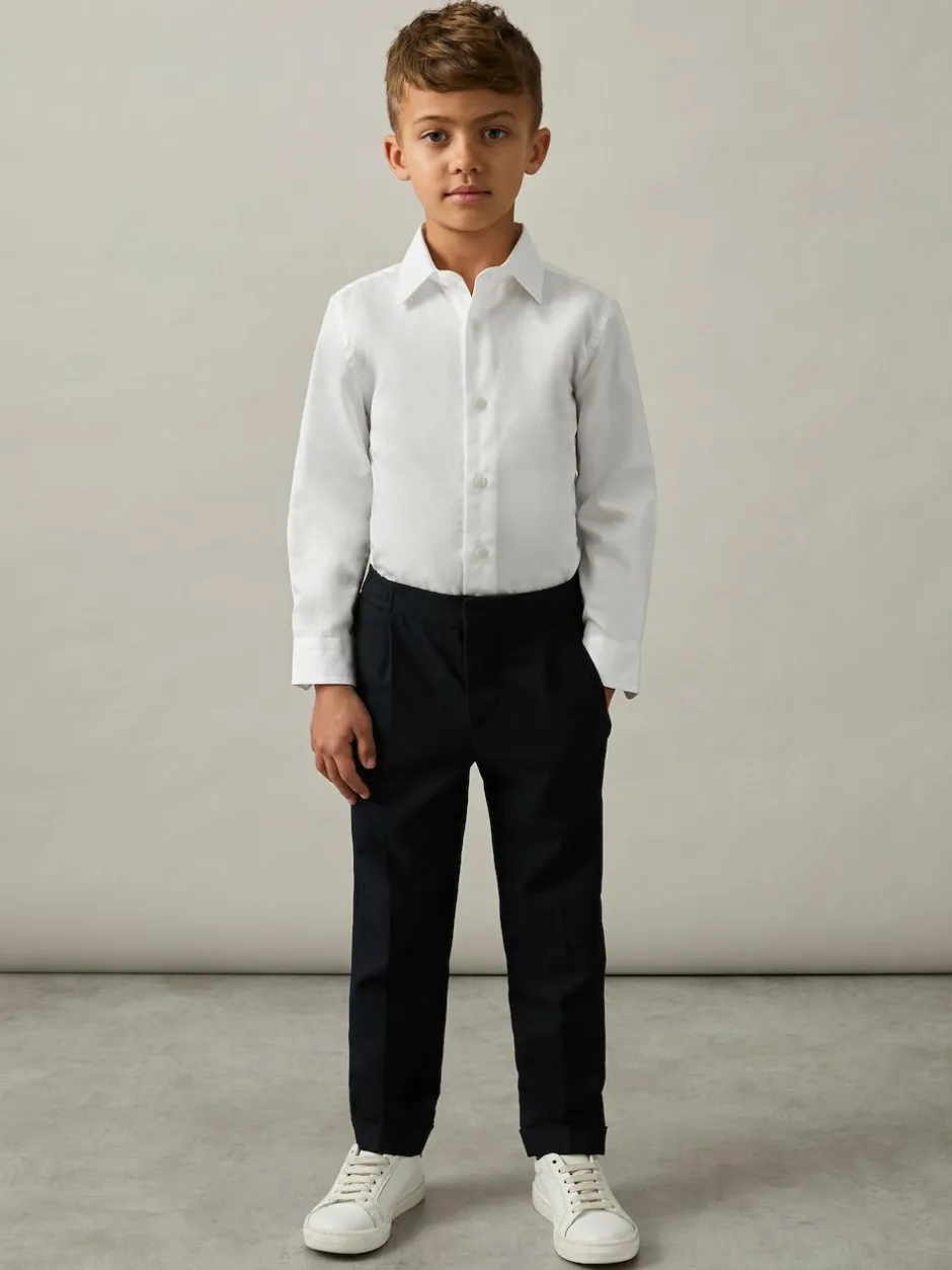 Reiss Remote 9-13 yrs Slim-Fit Cotton Shirt White Hot
