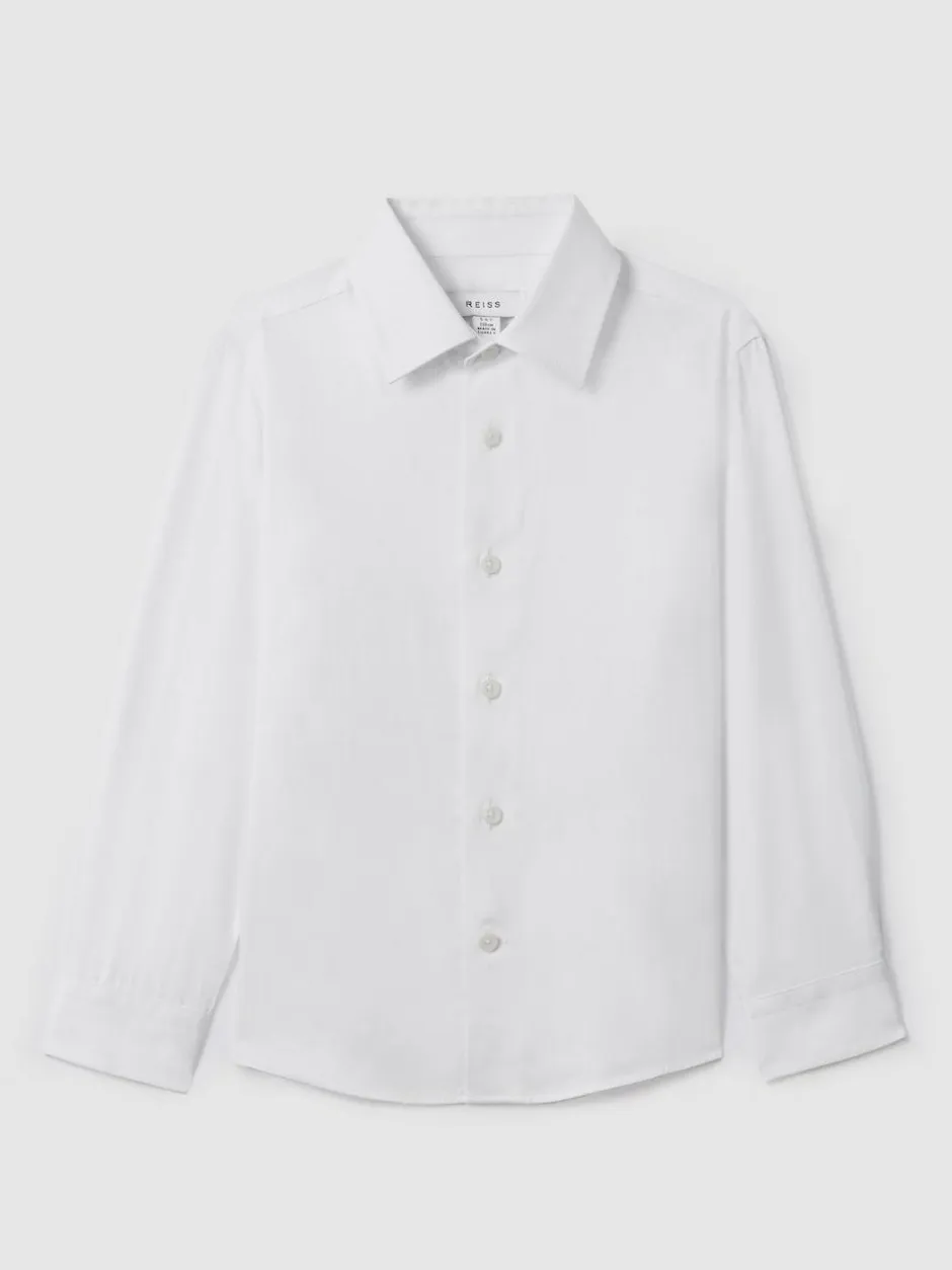 Reiss Remote 9-13 yrs Slim-Fit Cotton Shirt White Hot