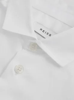 Reiss White Remote 4-9 yrs Slim-Fit Cotton Shirt