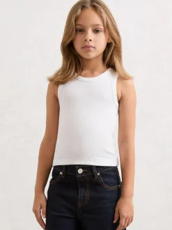Reiss White/Pink/Navy Violet 3 Pack 3-9 yrs Stretch-Cotton Ribbed Vests Online