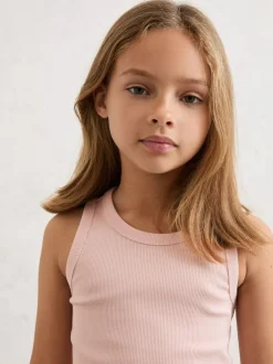 Reiss White/Pink/Navy Violet 3 Pack 3-9 yrs Stretch-Cotton Ribbed Vests Online