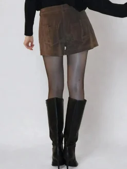 Religion Brown Galaxy Suede Shorts Sale