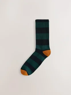 Next Sports Socks 4 Pack Rich Blue/Green/Red Stripe Pattern Sale