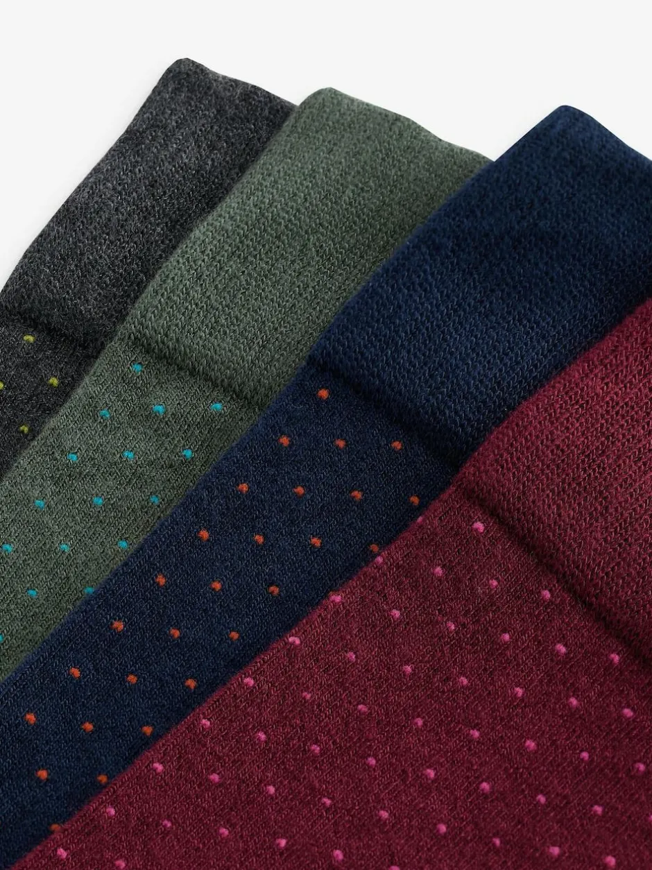 Next Rich Colour Spot Pattern Modal Signature Socks 4 Pack Hot
