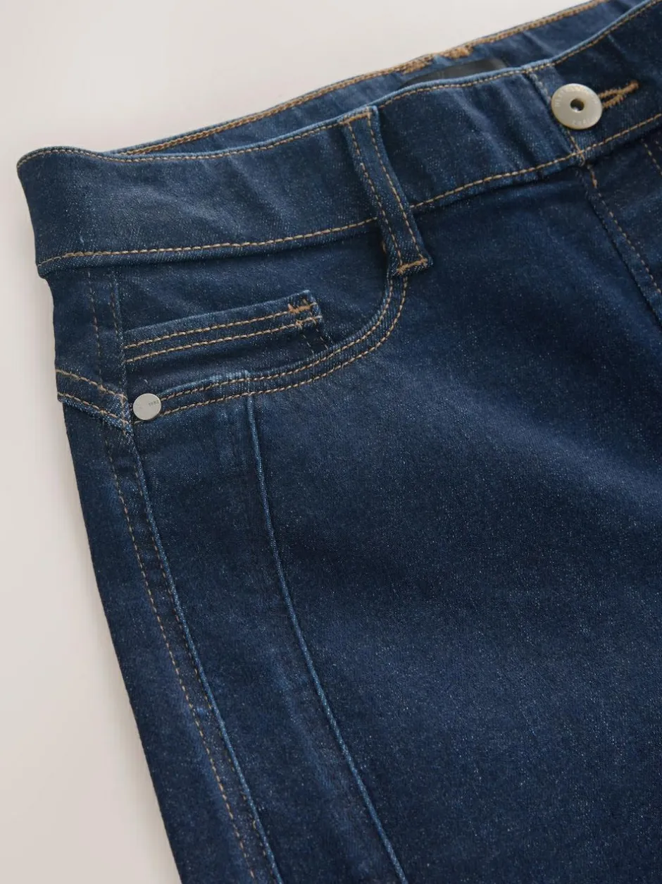 Next High Rise FlexiFit Stretch Pull On Wide Leg Jeans Rinse Blue Online