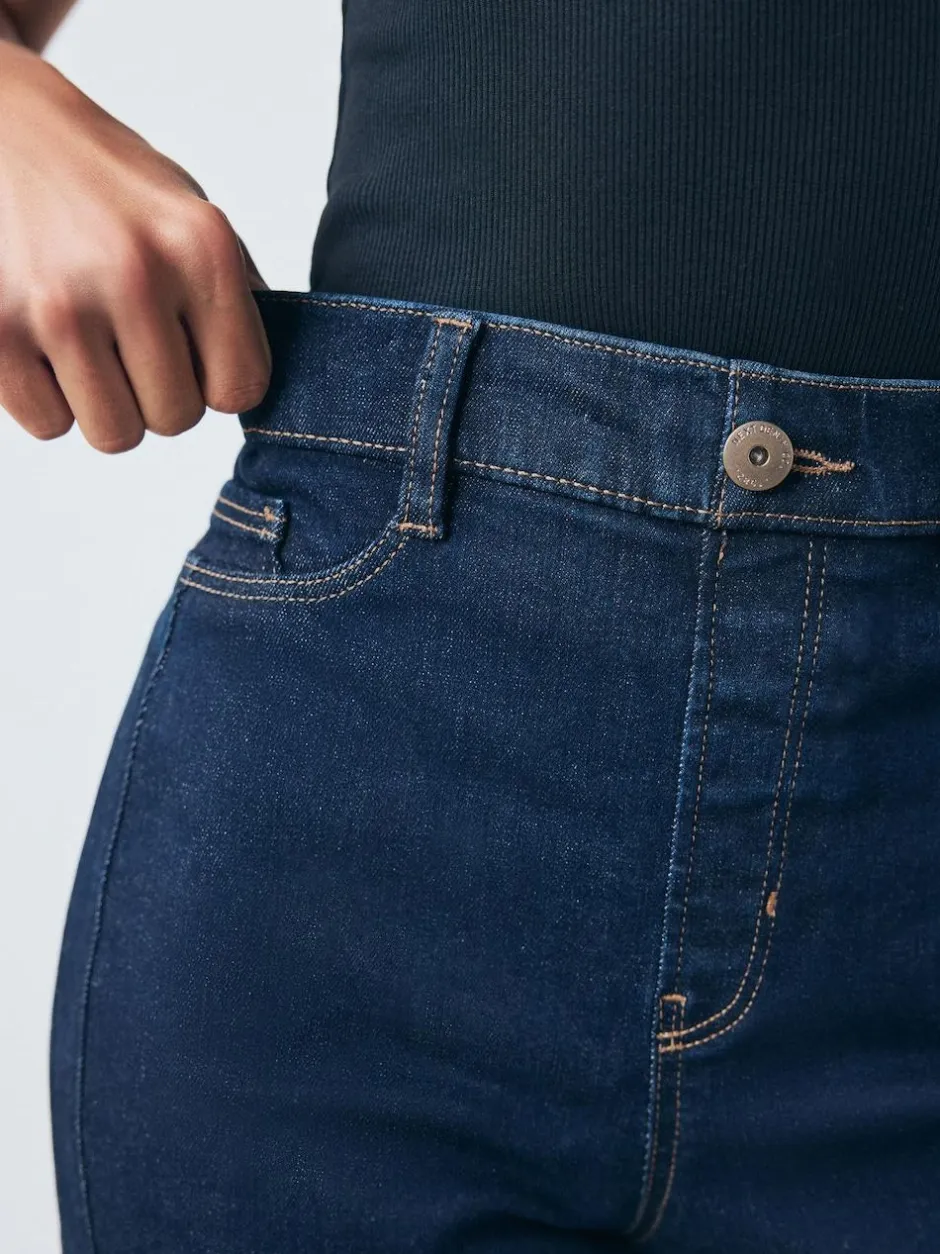 Next High Rise FlexiFit Stretch Pull On Wide Leg Jeans Rinse Blue Online