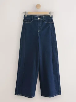 Next High Rise FlexiFit Stretch Pull On Wide Leg Jeans Rinse Blue Online