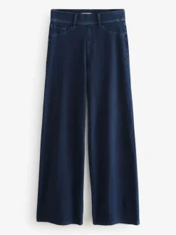 Next Jersey Denim Wide Leg Trousers Rinse Blue Best