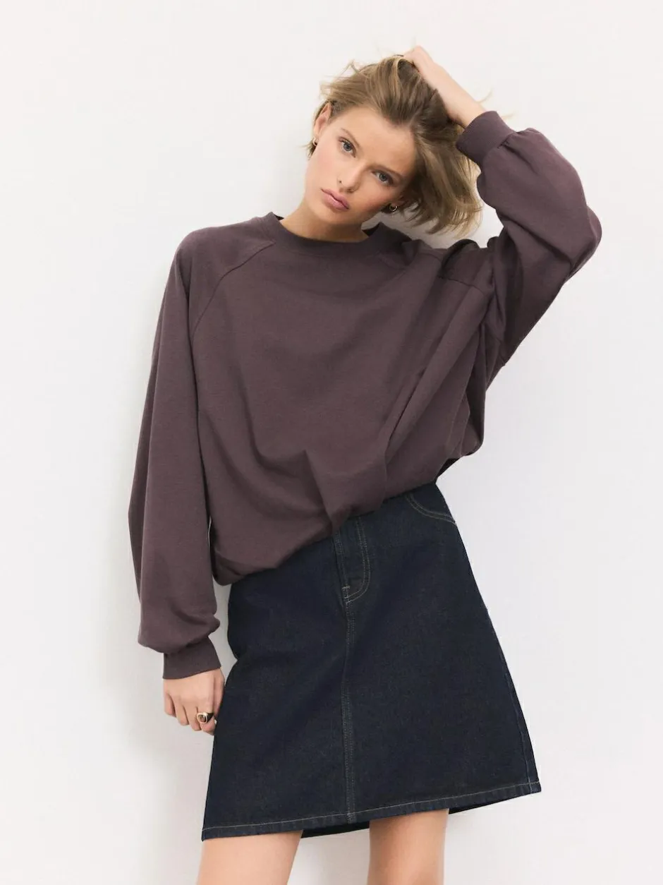 Next Rinse Blue Knee Length Denim Skirt Outlet
