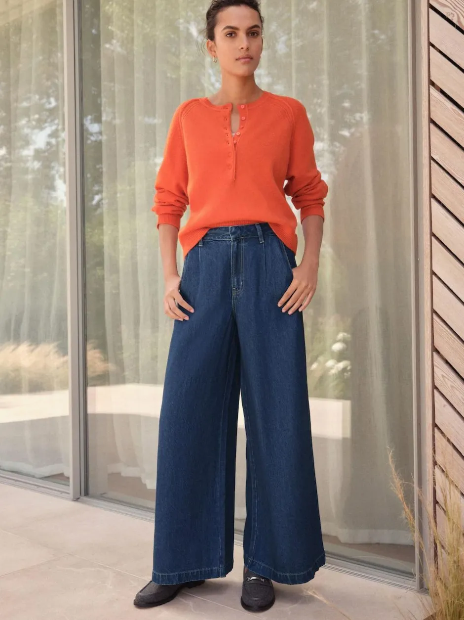 Next N. Premium Palazzo Wide Leg Jeans Rinse Blue