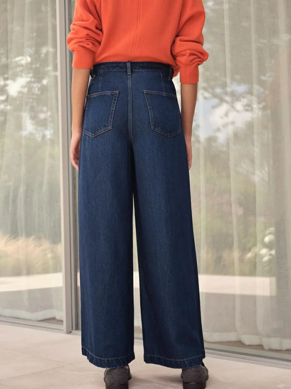 Next N. Premium Palazzo Wide Leg Jeans Rinse Blue
