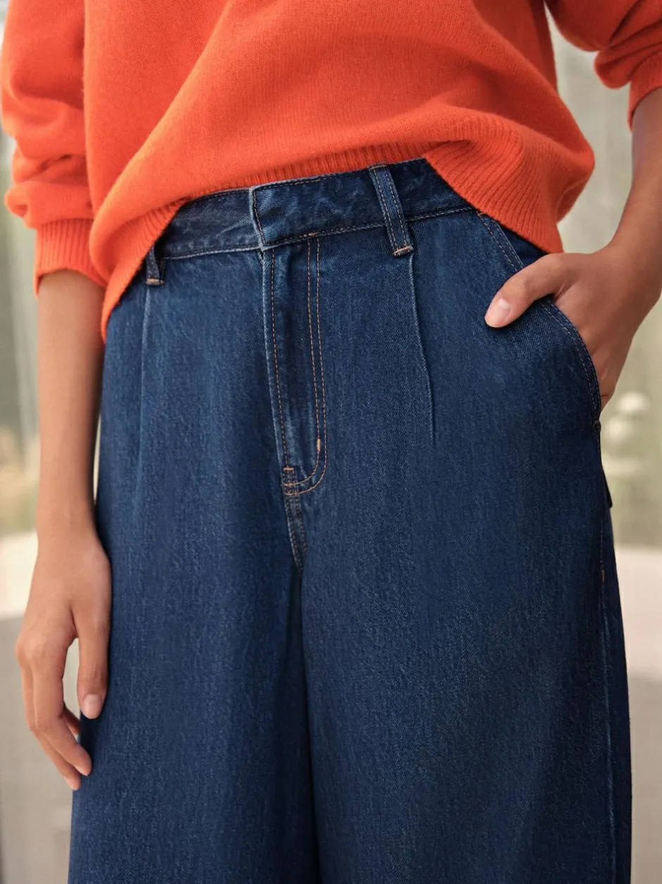 Next N. Premium Palazzo Wide Leg Jeans Rinse Blue