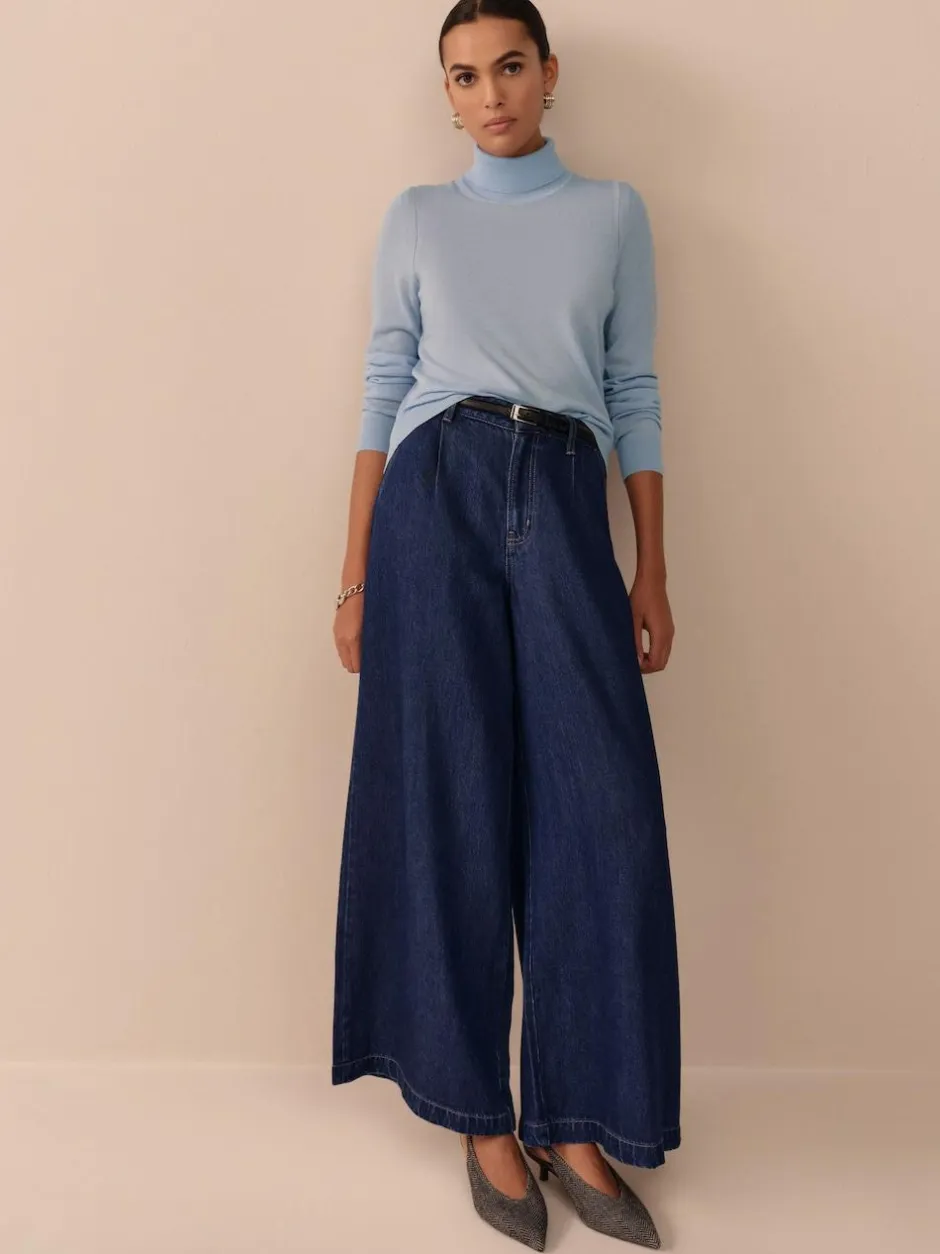 Next N. Premium Palazzo Wide Leg Jeans Rinse Blue