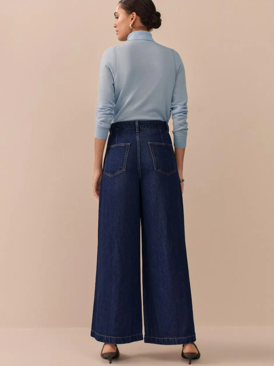 Next N. Premium Palazzo Wide Leg Jeans Rinse Blue
