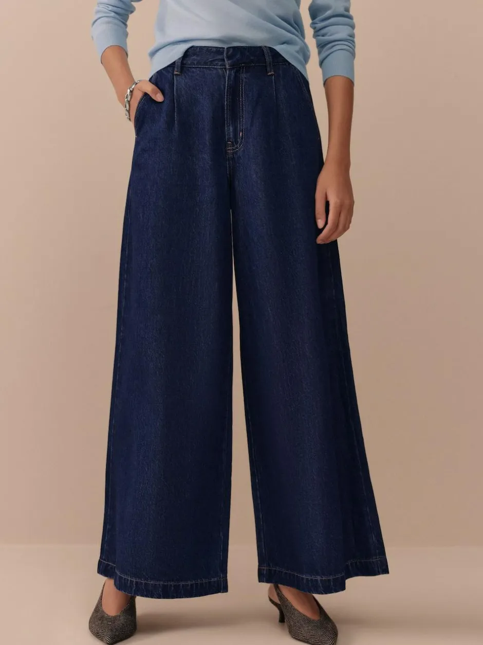 Next N. Premium Palazzo Wide Leg Jeans Rinse Blue
