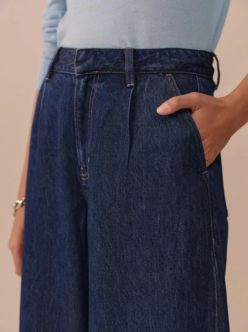 Next N. Premium Palazzo Wide Leg Jeans Rinse Blue